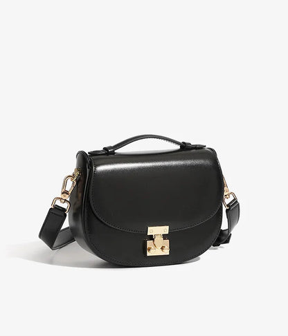 Aura Genuine Leather Top-Handle Saddle Bag