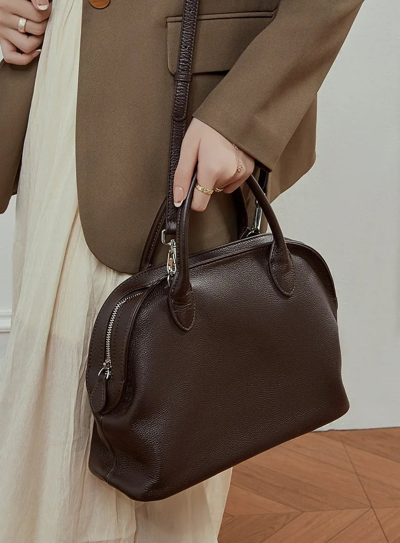 Aura Genuine Leather Fluid Silhouette Tote