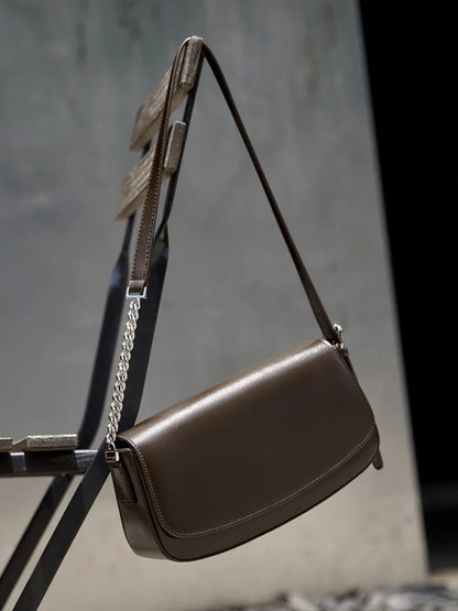 Nova Genuine Leather Asymmetric Strap Underarm Bag