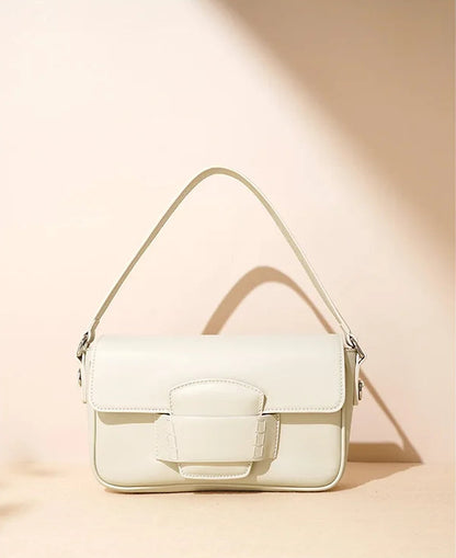 Genuine Leather Flap Crossbody Bag