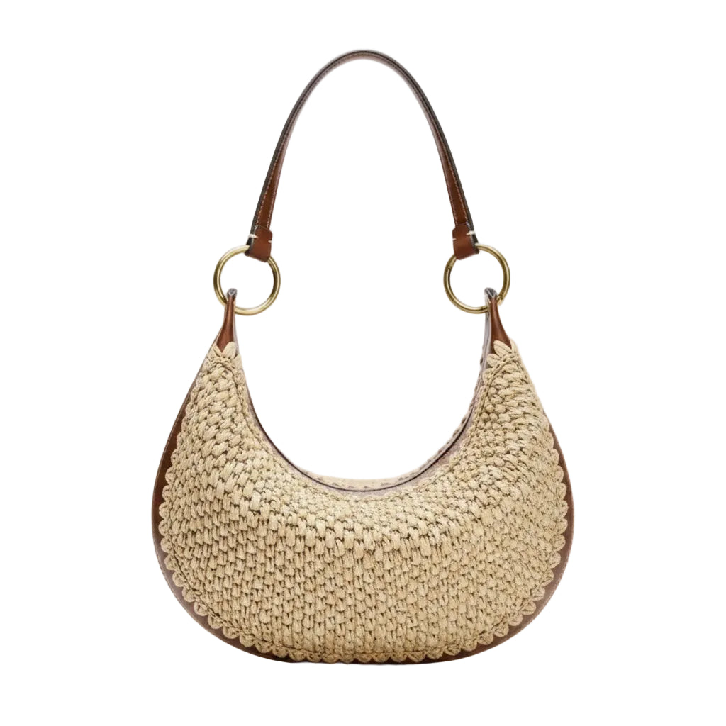 Luxe Woven Crescent Underarm Bag