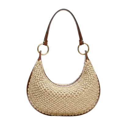 Luxe Woven Crescent Underarm Bag