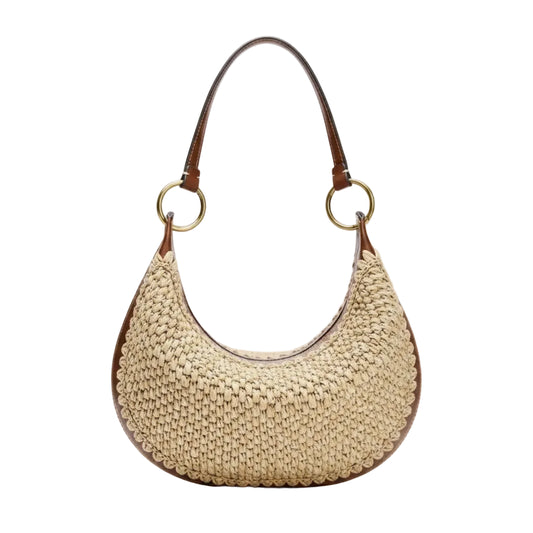 Luxe Woven Crescent Underarm Bag
