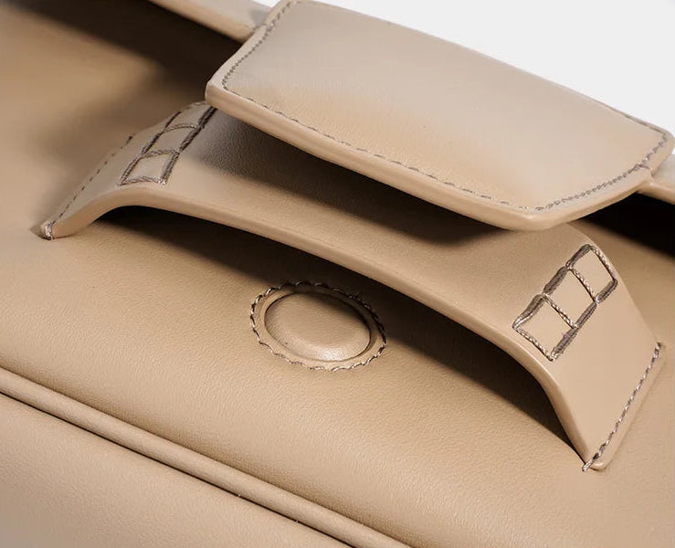 Genuine Leather Flap Crossbody Bag