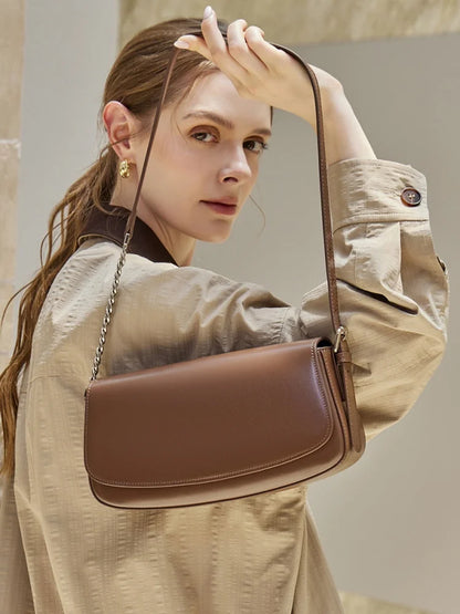 Nova Genuine Leather Asymmetric Strap Underarm Bag