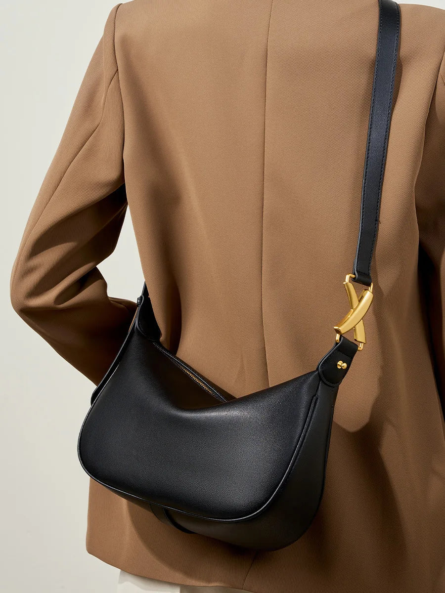 Imperial Premium Cowhide Spacious Minimalist Crossbody Bag