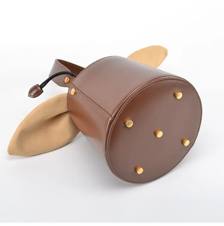 Artisanal Bow Knot Cowhide Bucket Bag