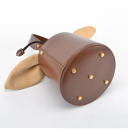 Artisanal Bow Knot Cowhide Bucket Bag