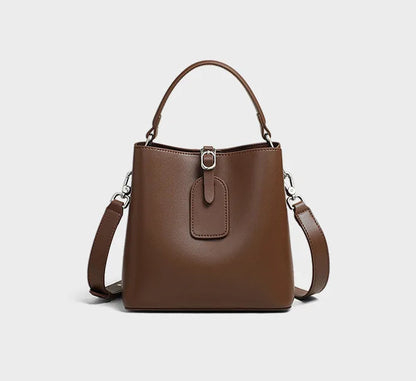 Vanguard Genuine Leather Sculptural Bucket Bag