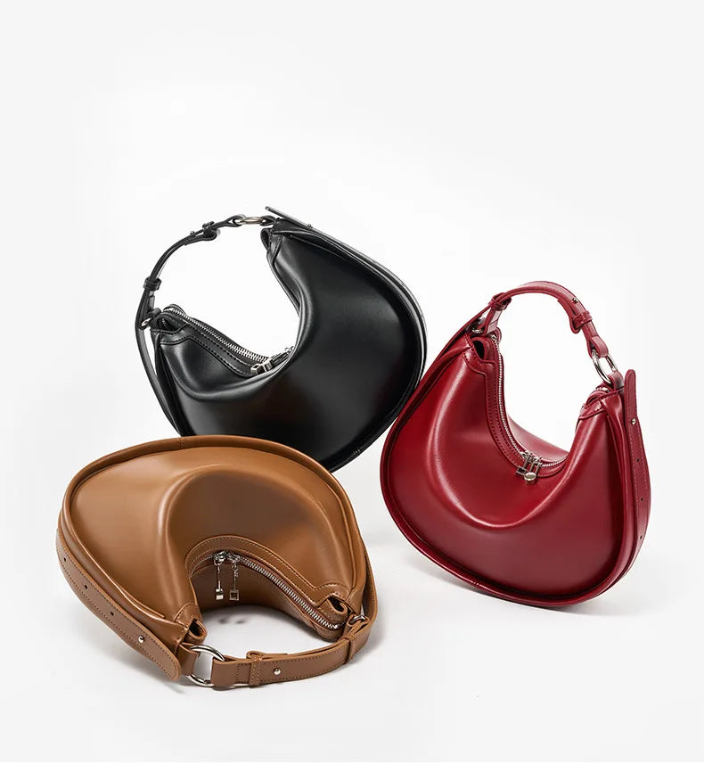 Celestial Genuine Leather Minimalist Luxury Flap Tote