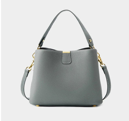 Elite Top Grain Genuine Leather Large Capacity Bucket Bag