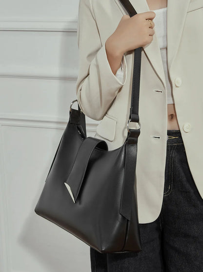 Aura Genuine Leather Milano Curved Shoulder Bag
