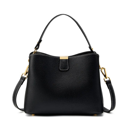 Elite Top Grain Genuine Leather Large Capacity Bucket Bag