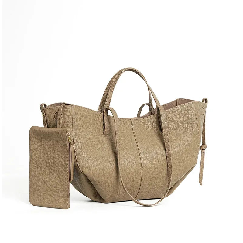 Genuine Leather Classic Large Tote Bag
