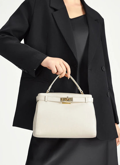 Genuine Leather Luxury Wide Strap Shoulder Bag