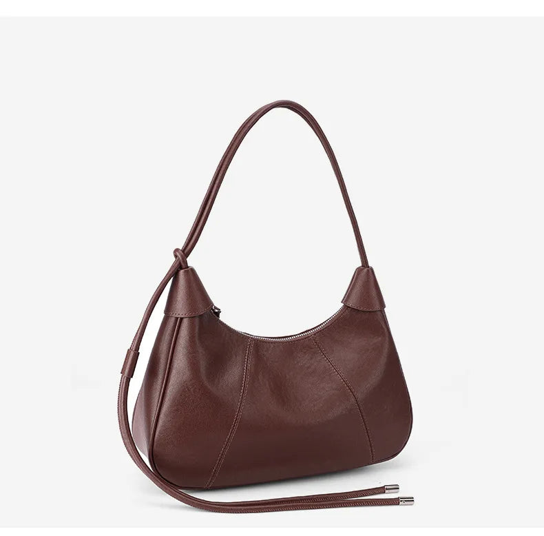 Genuine Leather Vintage Dumpling Shoulder Bag
