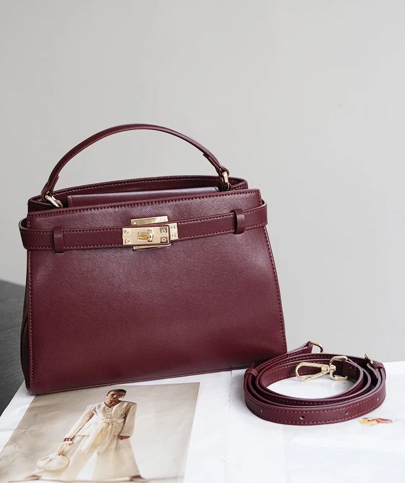 Genuine Leather Luxury Wide Strap Shoulder Bag