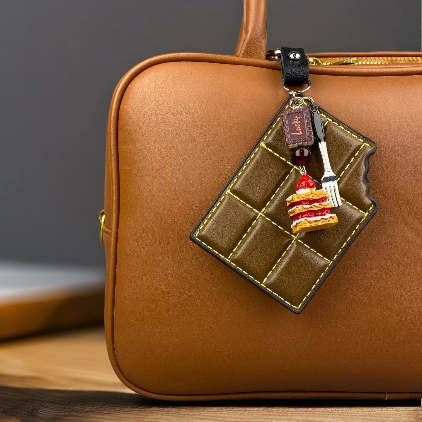 Chocolate Cake Bag Charm
