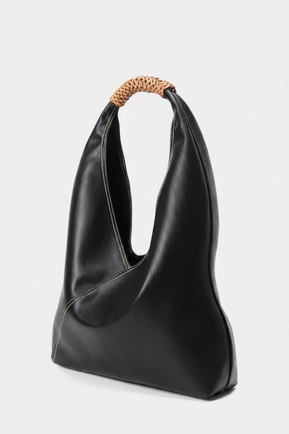 Aura Genuine Leather Asymmetric Sculptural Hobo
