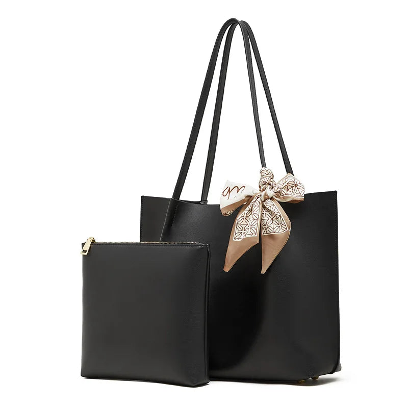 Meridian Genuine Leather Scarf-Accent Tote