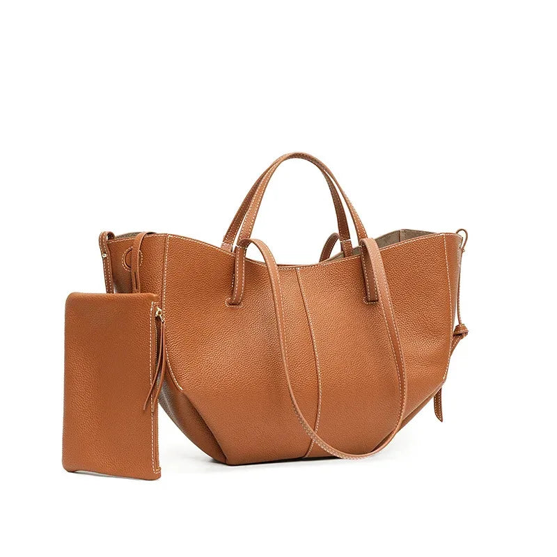 Genuine Leather Classic Large Tote Bag
