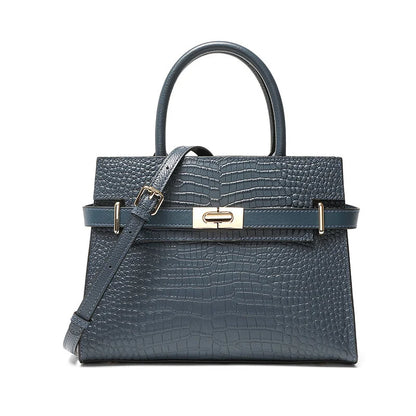 Crocodile Texture Leather Handbag