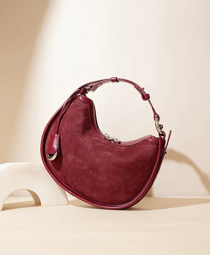 Chic Frosted Suede Leather Minimalist Shoulder Purse