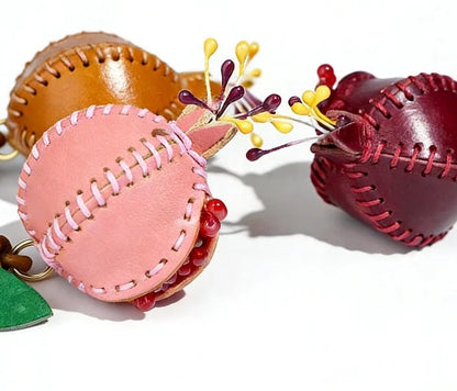Leather Pomegranate Bag Charm