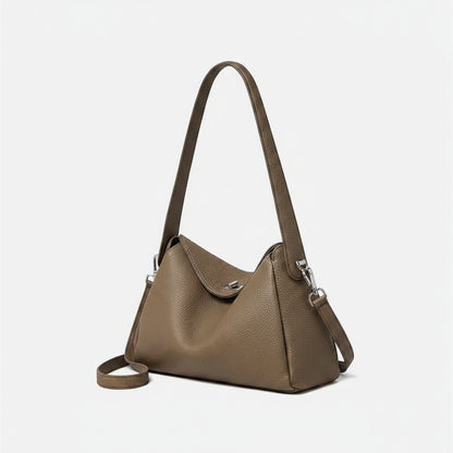 Vesper Genuine Leather Turn-Lock Contour Hobo
