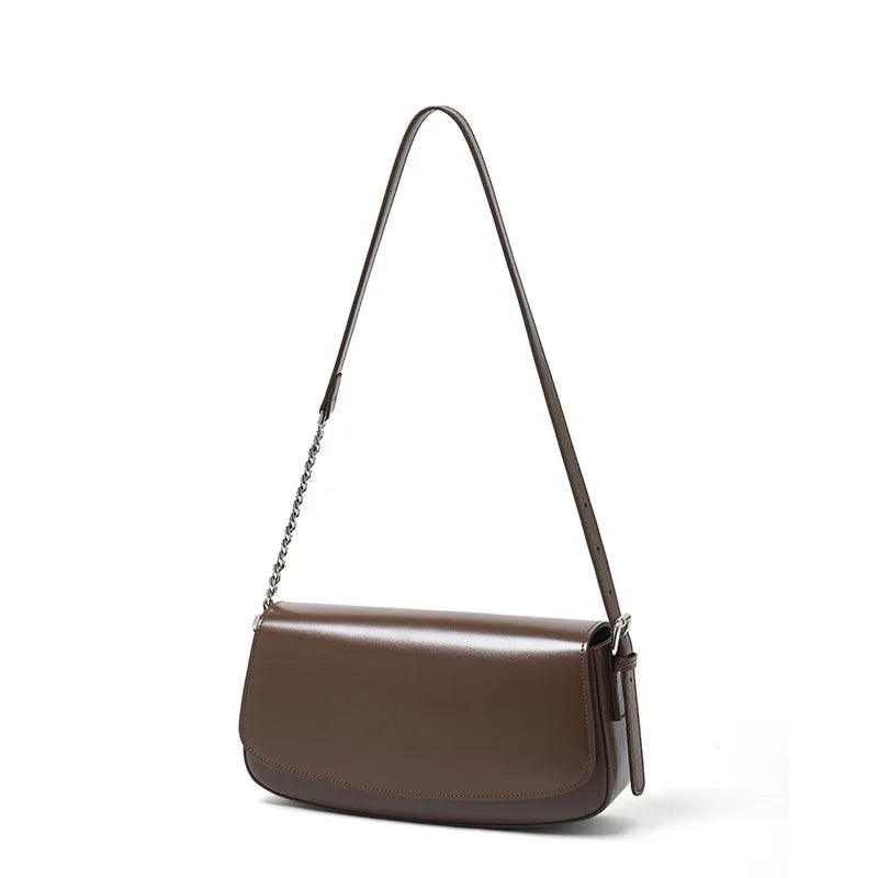 Nova Genuine Leather Asymmetric Strap Underarm Bag
