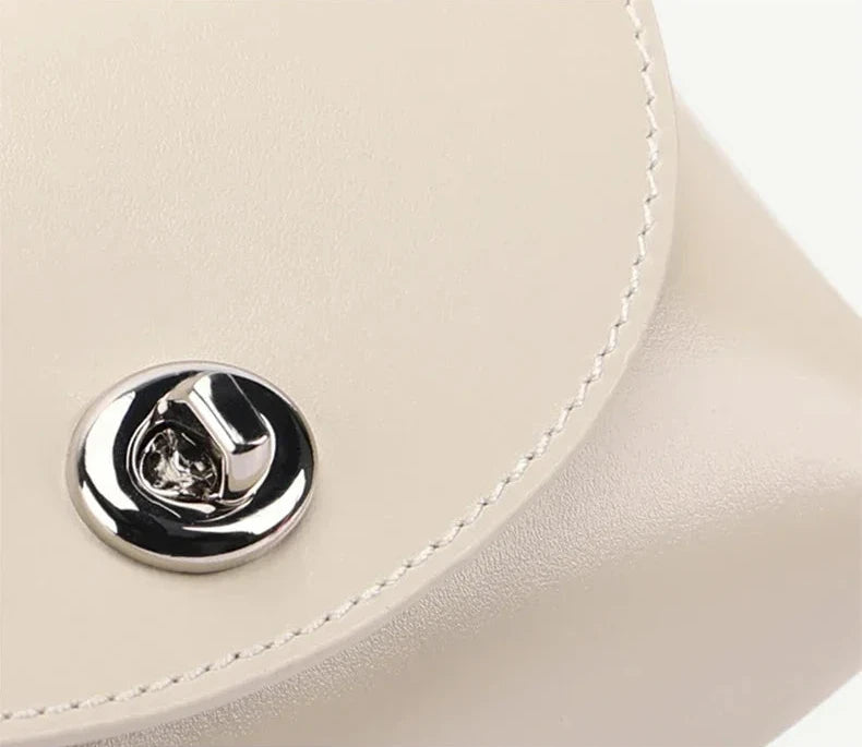 Aura Genuine Leather Turn-Lock Mini Satchel