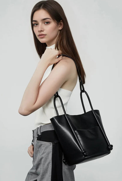 Elysian Genuine Leather High-Quality Soft Cowhide Tote Bag