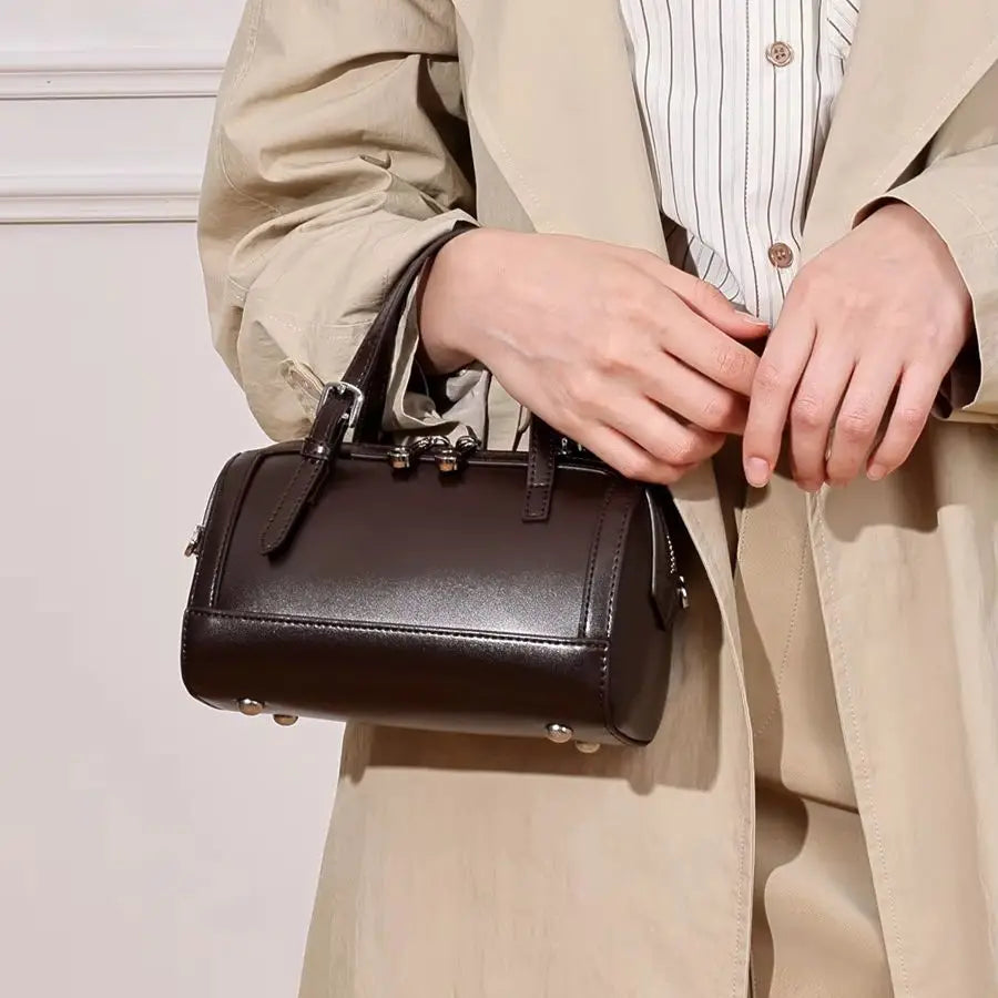 Emperor Genuine Leather Structured Vintage Satchel
