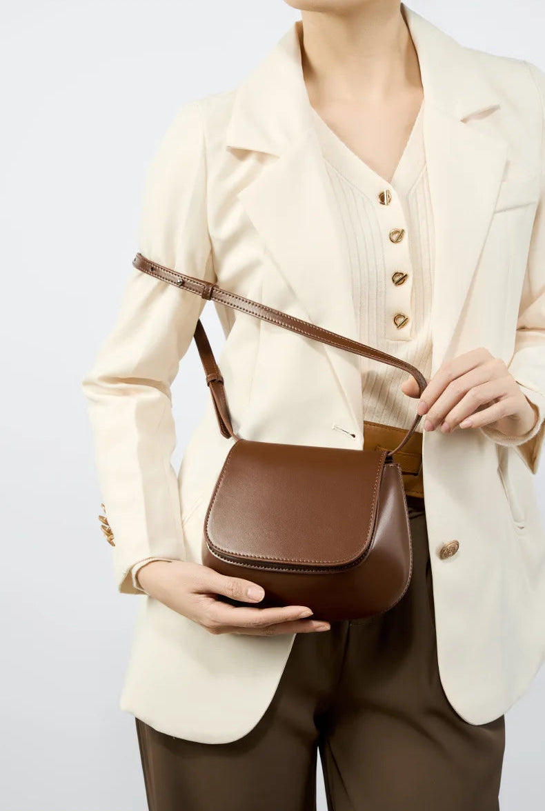 Charming Genuine Leather Minimalist Small Shoulder Bag