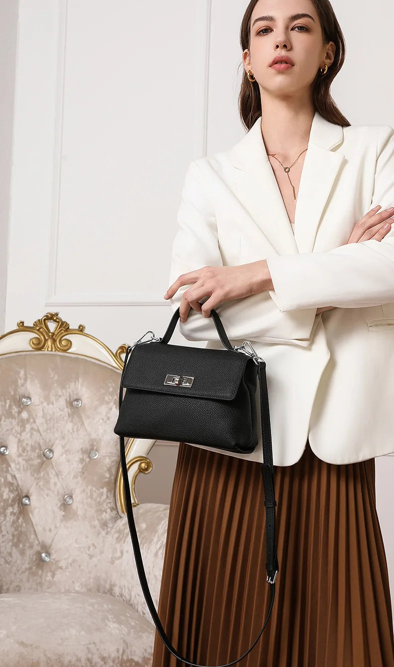 Aura Genuine Leather Minimalist Statement Bag
