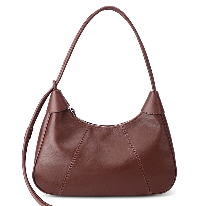 Genuine Leather Vintage Dumpling Shoulder Bag