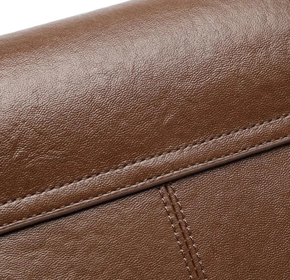 Aura Genuine Leather Side-Buckle Vintage Tote