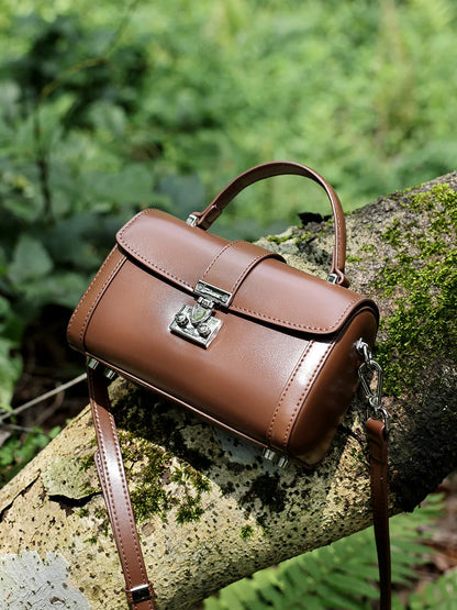 Verona Genuine Leather Flap Top Structured Crossbody