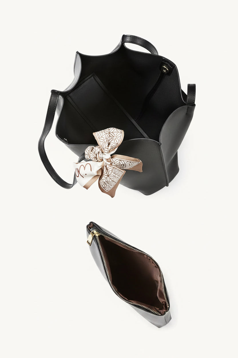 Meridian Genuine Leather Scarf-Accent Tote