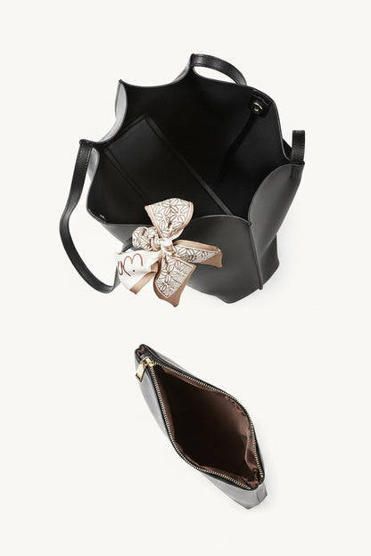 Meridian Genuine Leather Scarf-Accent Tote