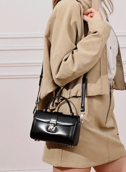 Verona Genuine Leather Flap Top Structured Crossbody