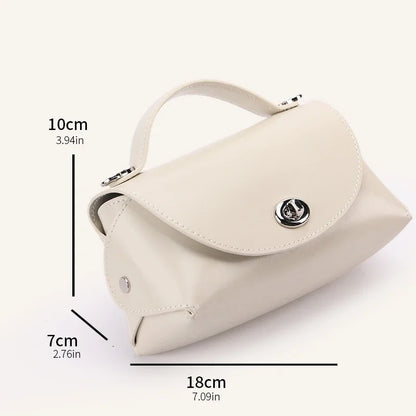 Aura Genuine Leather Turn-Lock Mini Satchel