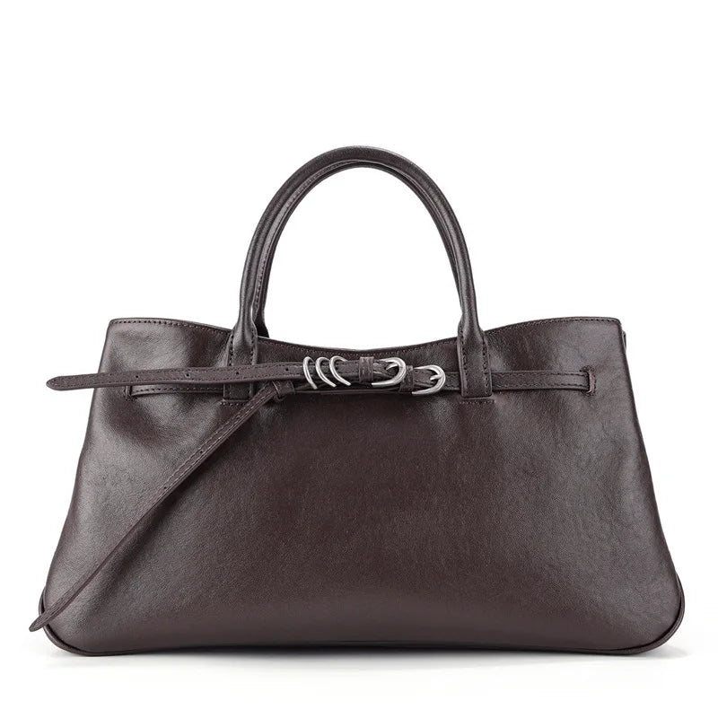 Monarch Genuine Leather Retro Style Everyday Handbag