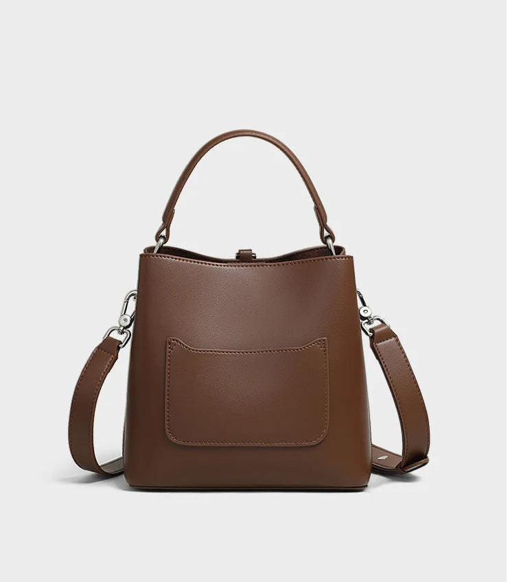 Vanguard Genuine Leather Sculptural Bucket Bag