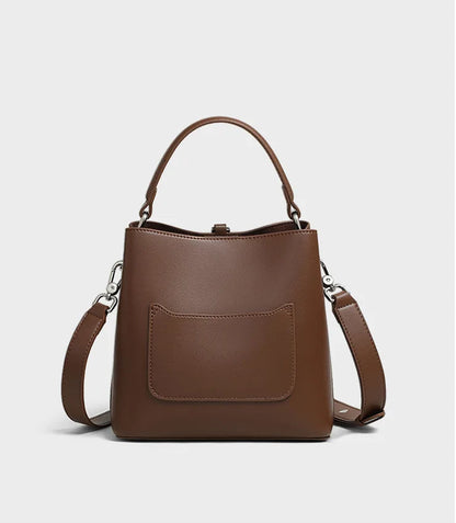 Vanguard Genuine Leather Sculptural Bucket Bag