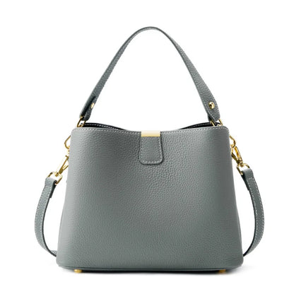 Elite Top Grain Genuine Leather Large Capacity Bucket Bag