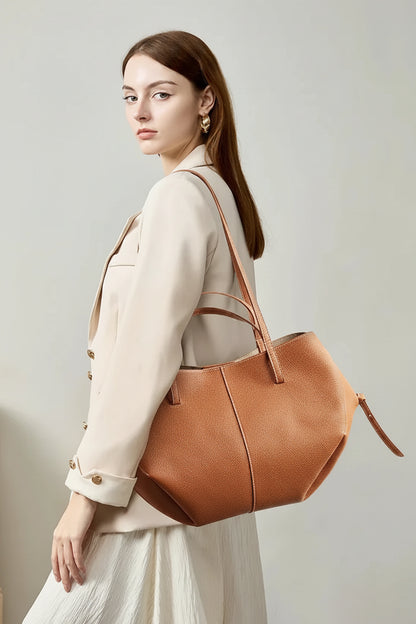Genuine Leather Classic Large Tote Bag