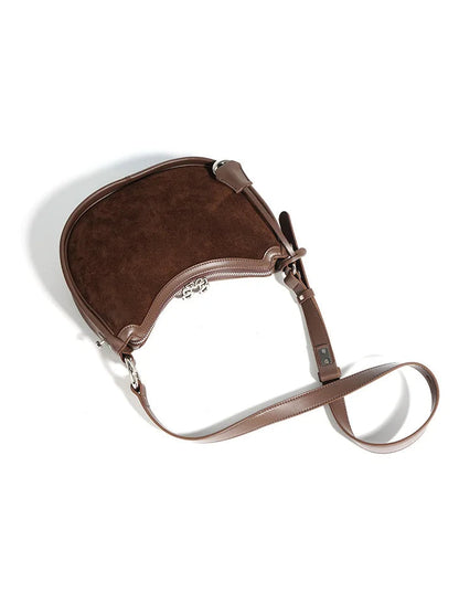 Chic Frosted Suede Leather Minimalist Shoulder Purse