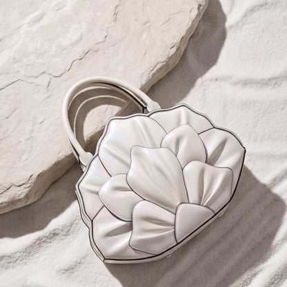 Artisanal Rose-Stitched Leather Bag