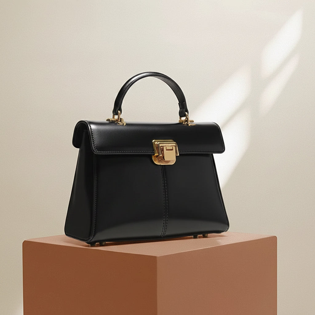Genuine Leather Luxury Designer Square Handbag